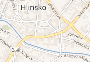 Adámkova třída v obci Hlinsko - mapa ulice