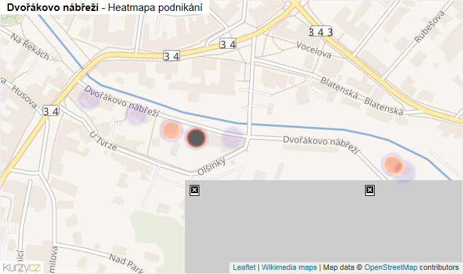 Mapa Dvořákovo nábřeží - Firmy v ulici.