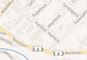 Karlova v obci Hlinsko - mapa ulice