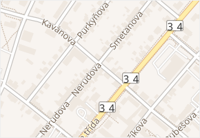 Kavánova v obci Hlinsko - mapa ulice