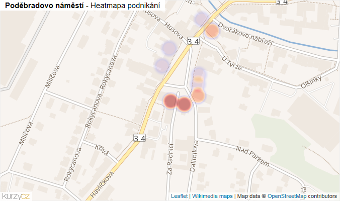 Mapa Poděbradovo náměstí - Firmy v ulici.