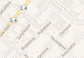 Rubešova v obci Hlinsko - mapa ulice