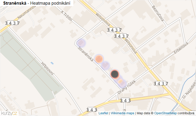 Mapa Straněnská - Firmy v ulici.