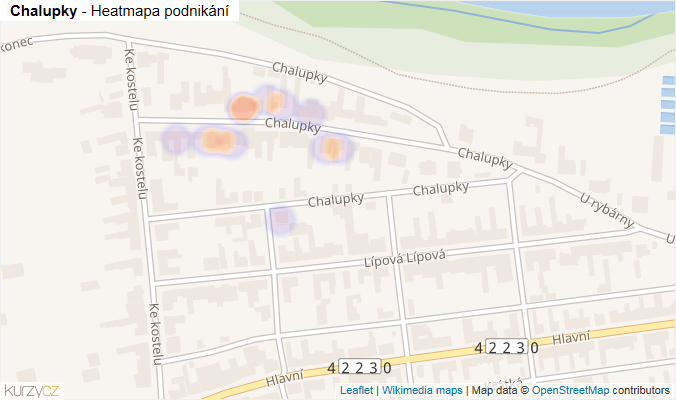 Mapa Chalupky - Firmy v ulici.