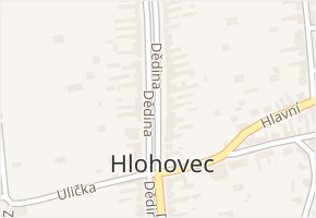 Dědina v obci Hlohovec - mapa ulice