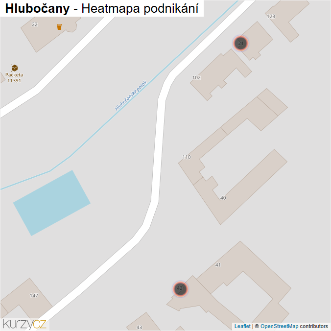 Mapa Hlubočany - Firmy v obci.