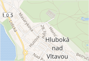 28. října v obci Hluboká nad Vltavou - mapa ulice