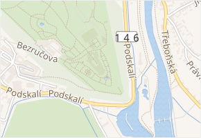 Bezručova v obci Hluboká nad Vltavou - mapa ulice
