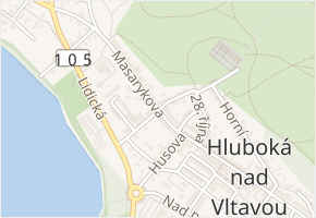 Boženy Němcové v obci Hluboká nad Vltavou - mapa ulice