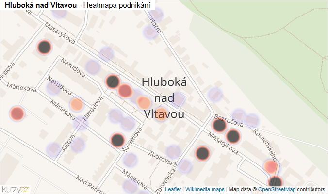 Mapa Hluboká nad Vltavou - Firmy v části obce.