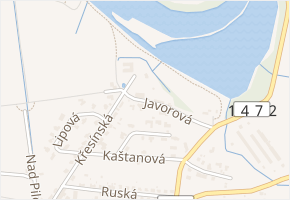Javorová v obci Hluboká nad Vltavou - mapa ulice