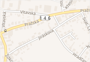 Jiráskova v obci Hluboká nad Vltavou - mapa ulice