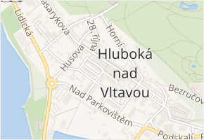 Nerudova v obci Hluboká nad Vltavou - mapa ulice