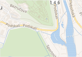 Podskalí v obci Hluboká nad Vltavou - mapa ulice