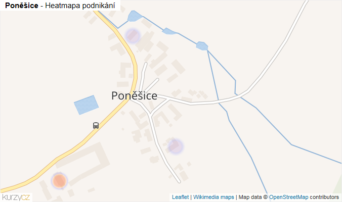 Mapa Poněšice - Firmy v části obce.