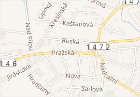 Pražská v obci Hluboká nad Vltavou - mapa ulice