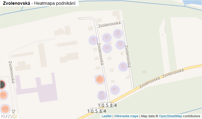 Mapa Zvolenovská - Firmy v ulici.