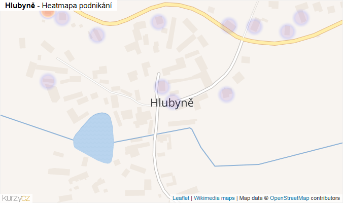 Mapa Hlubyně - Firmy v části obce.