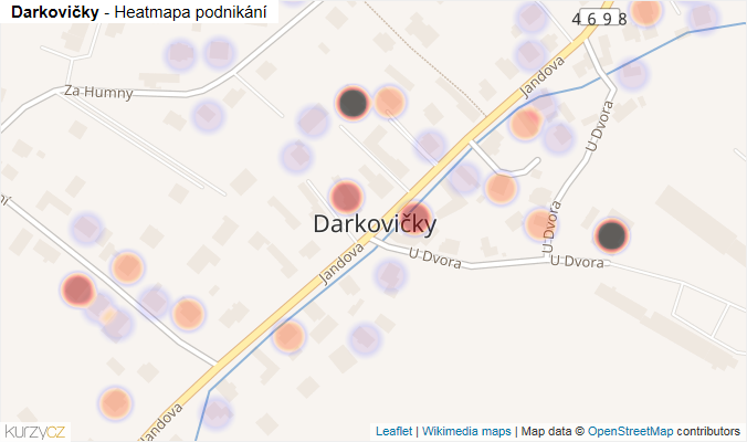 Mapa Darkovičky - Firmy v části obce.