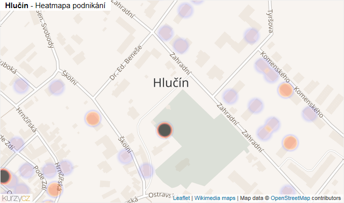 Mapa Hlučín - Firmy v části obce.