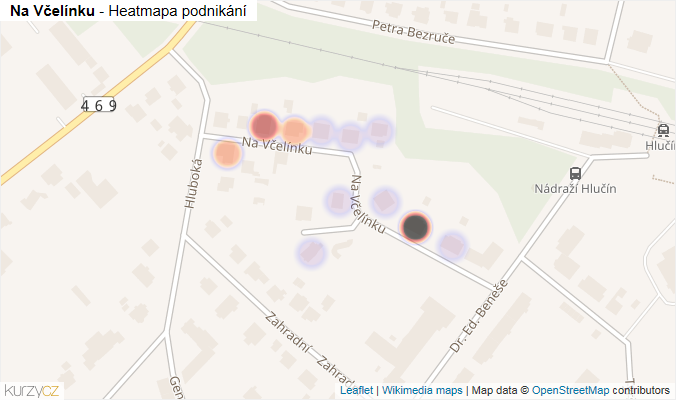 Mapa Na Včelínku - Firmy v ulici.