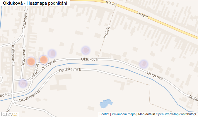 Mapa Okluková - Firmy v ulici.