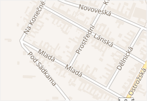 Prostřední v obci Hluk - mapa ulice