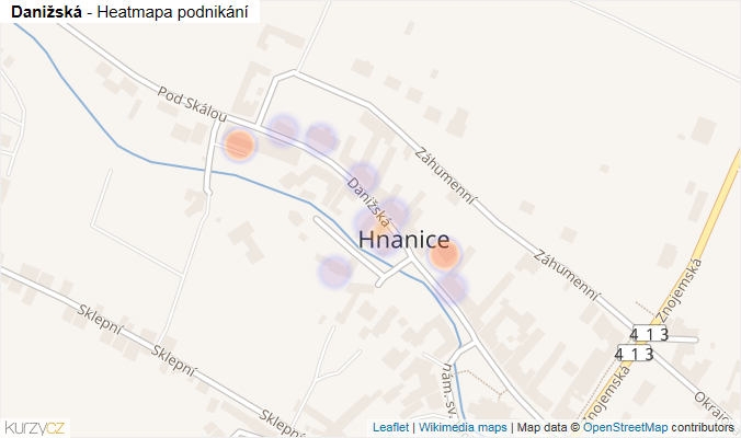 Mapa Danižská - Firmy v ulici.