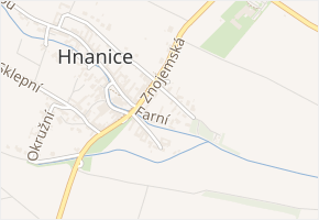 Farní v obci Hnanice - mapa ulice