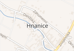 Hnanice v obci Hnanice - mapa části obce