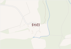 Štičí v obci Hněvkovice - mapa části obce