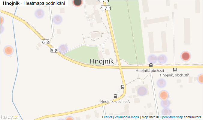 Mapa Hnojník - Firmy v části obce.
