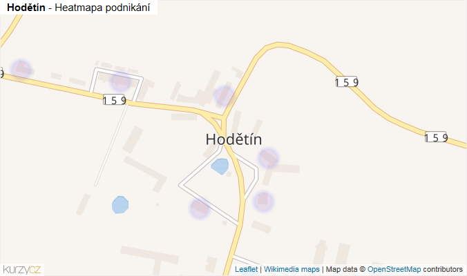 Mapa Hodětín - Firmy v části obce.