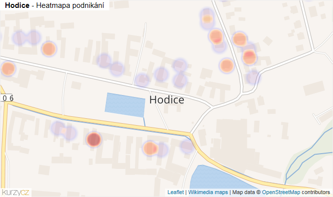 Mapa Hodice - Firmy v části obce.