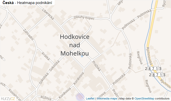 Mapa Česká - Firmy v ulici.