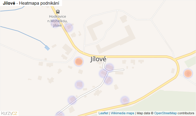 Mapa Jílové - Firmy v části obce.