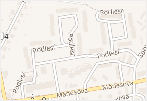 Podlesí v obci Hodkovice nad Mohelkou - mapa ulice