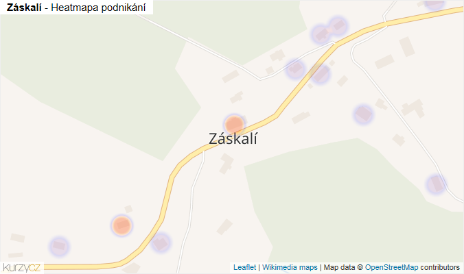 Mapa Záskalí - Firmy v části obce.