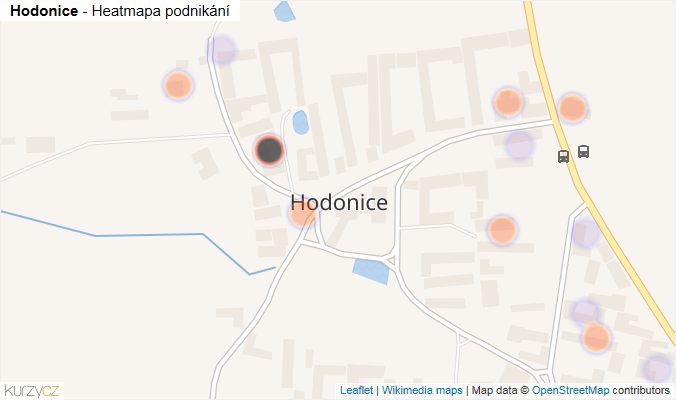 Mapa Hodonice - Firmy v části obce.