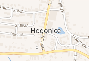 Hodonice v obci Hodonice - mapa části obce