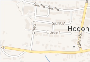 Obecní v obci Hodonice - mapa ulice