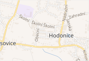 Sídliště v obci Hodonice - mapa ulice