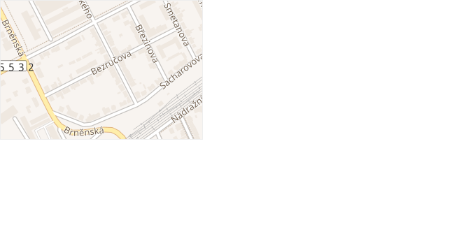Bezručova v obci Hodonín - mapa ulice