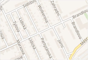 Brandlova v obci Hodonín - mapa ulice