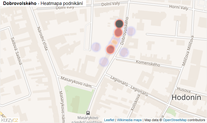 Mapa Dobrovolského - Firmy v ulici.