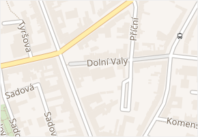 Dolní Valy v obci Hodonín - mapa ulice