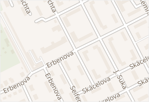 Erbenova v obci Hodonín - mapa ulice