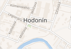 Hodonín v obci Hodonín - mapa části obce