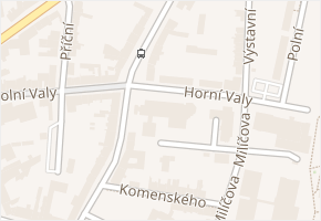 Horní Valy v obci Hodonín - mapa ulice