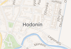 Husova v obci Hodonín - mapa ulice